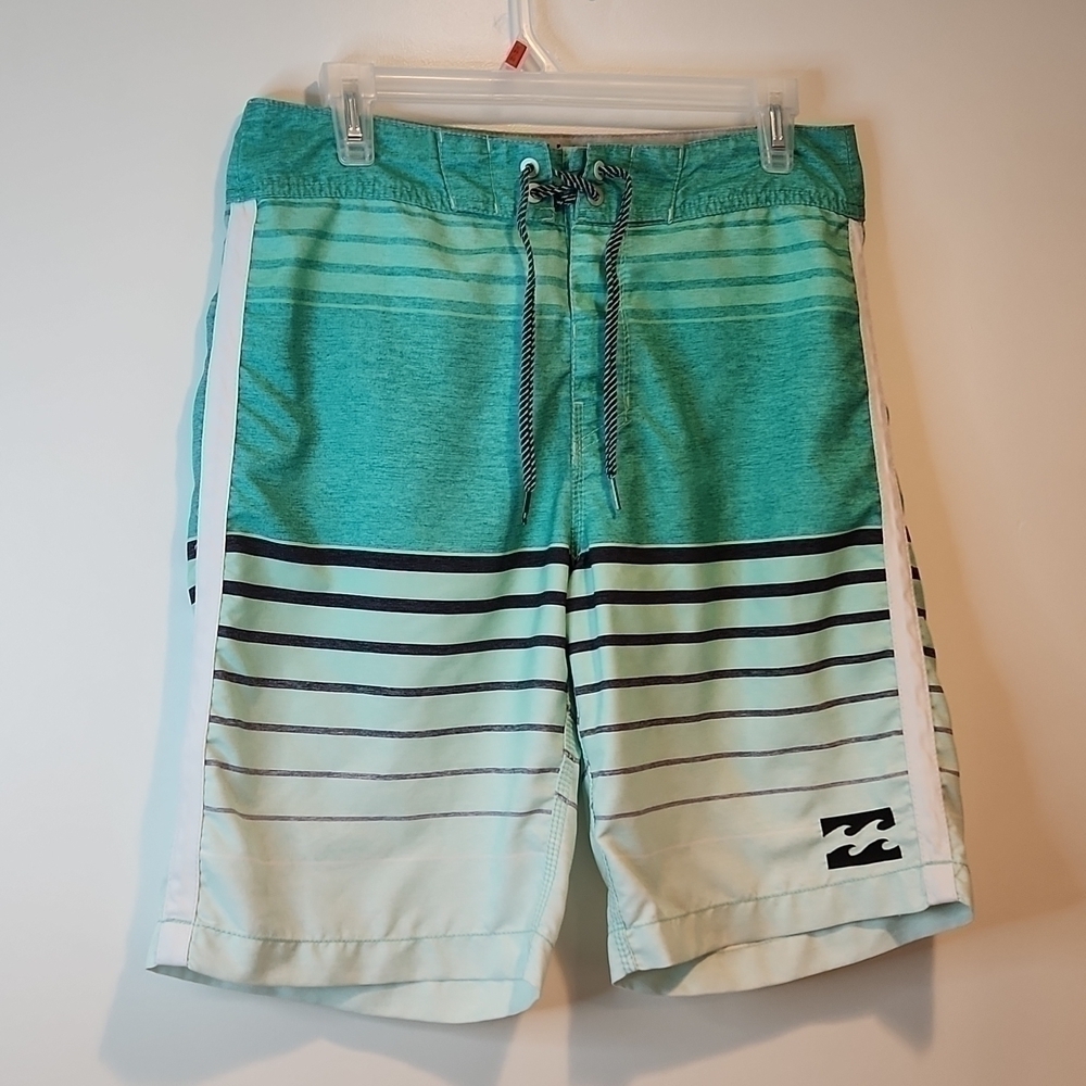 Billabong Swim Trunks Swimming Shorts Men's Size Large Green/White NICE!! - Picture 2 of 9